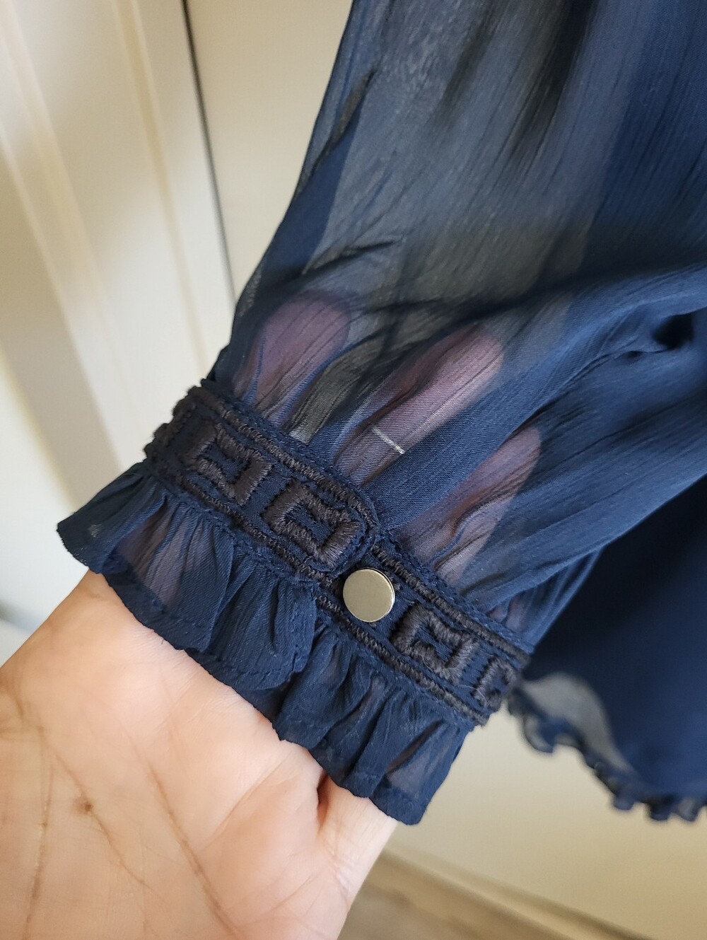 Scotch & Soda Maison Scotch Embroidered Navy Dress | Medium | Romantic Boho - Picture 4 of 9